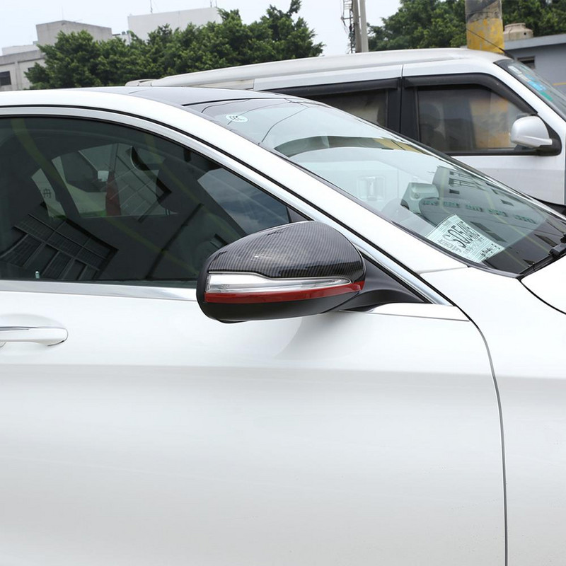 2 τμχ Κόκκινη άκρη σε στυλ ανθρακονήματος ABS All Inclusive Κάλυμμα καλύμματος εξωτερικού καθρέφτη οπισθοπορείας για Mercedes Benz Νέα CE Class S GLC Cl