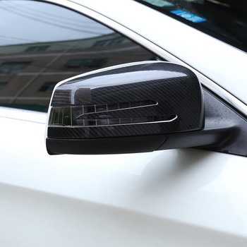 2бр. Странично огледало за обратно виждане от истински въглеродни влакна Стикер на капака на капака за Mercedes Benz CLA Old CE GLK GLA CLS модели Аксесоари