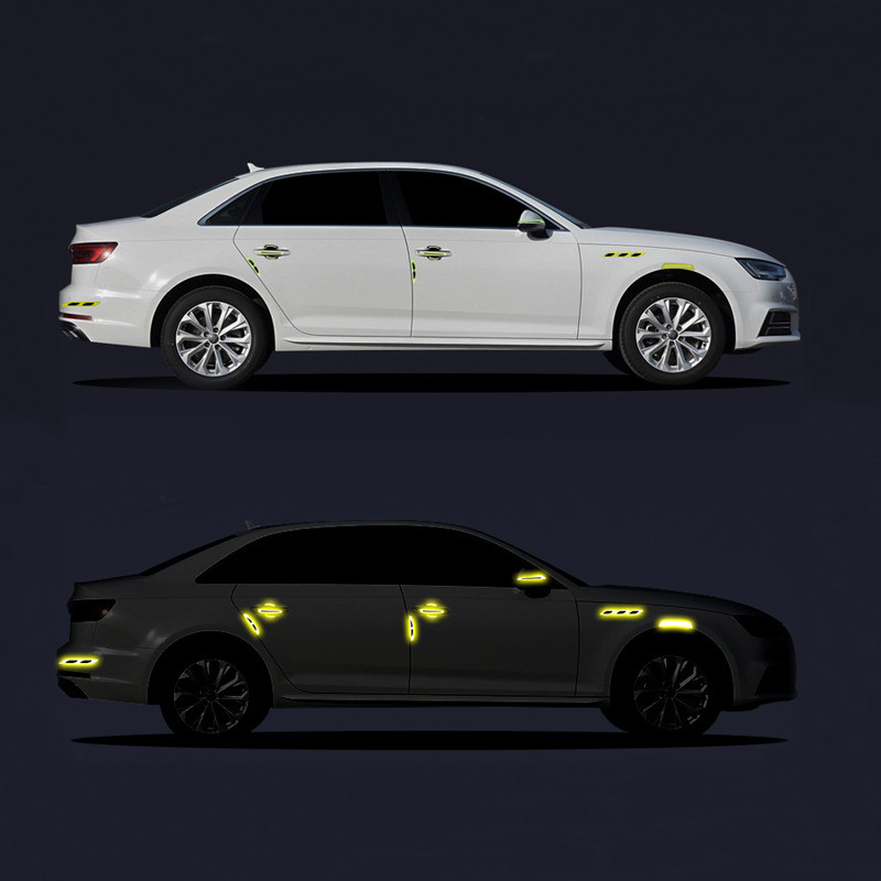 matricák autóhoz 6db/Szett Autós Fényvisszaverő csíkok Szénszálas Autómatrica Teherautó Auto Motor Karcolásgátló Biztonsági Figyelmeztető matrica Ca