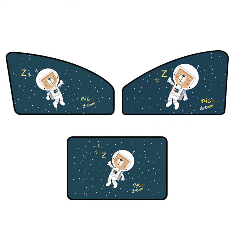 Rajzfilm Aranyos Spaceman oldalsó ablak napernyők szélvédő napernyő hátsó oldalsó autó ablak napernyőhuzat gyerekeknek