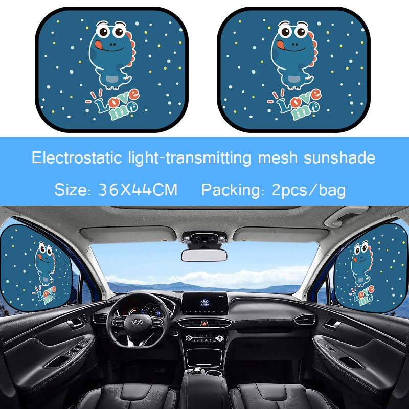 Umbrelă de soare pentru mașină, 2 buc, protecție UV, plasă, umbrelă de soare pentru fereastră, pastă electrostatică, accesorii pentru mașină în aer liber, perdea de desene animate pentru copii