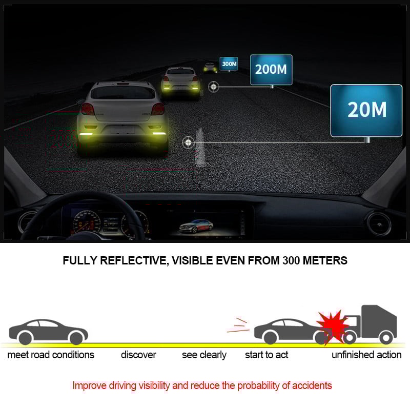 2Pcs Oznaka sigurnosne naljepnice upozorenja automobila Reflektirajuće naljepnice Traka Reflektirajuće trake Vanjski dodaci