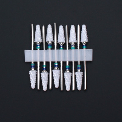 10 vnt Keraminių nagų grąžtų rinkinys Frezavimo pjaustytuvas elektriniam manikiūro antgaliui Flame Kukurūzų dildės pedikiūro mašinos poliravimo aksesuarai