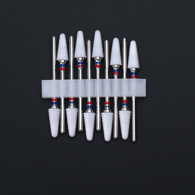 10 vnt Keraminių nagų grąžtų rinkinys Frezavimo pjaustytuvas elektriniam manikiūro antgaliui Flame Kukurūzų dildės pedikiūro mašinos poliravimo aksesuarai