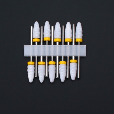 10 vnt Keraminių nagų grąžtų rinkinys Frezavimo pjaustytuvas elektriniam manikiūro antgaliui Flame Kukurūzų dildės pedikiūro mašinos poliravimo aksesuarai