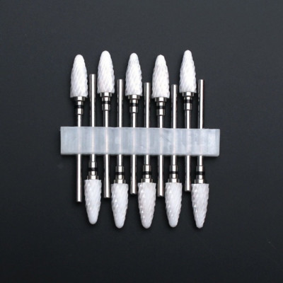 10 vnt Keraminių nagų grąžtų rinkinys Frezavimo pjaustytuvas elektriniam manikiūro antgaliui Flame Kukurūzų dildės pedikiūro mašinos poliravimo aksesuarai