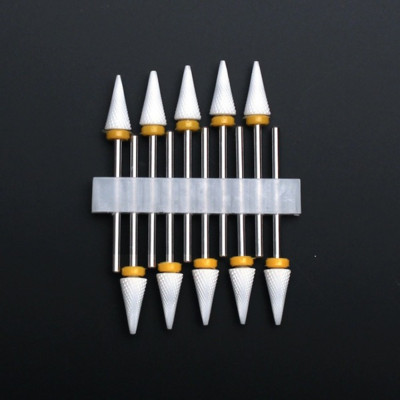 10 vnt Keraminių nagų grąžtų rinkinys Frezavimo pjaustytuvas elektriniam manikiūro antgaliui Flame Kukurūzų dildės pedikiūro mašinos poliravimo aksesuarai