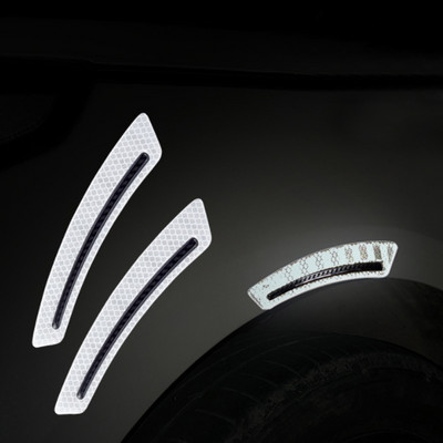 2 buc/set autocolant reflectorizant pentru sprancene pentru roată, bandă reflectoare, bandă de avertizare de siguranță, avertizare anti-coliziune în întuneric pentru toate mașinile