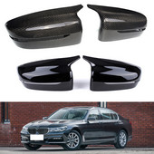 ABS negru lucios LHD RHD fibră de carbon mașină oglindă retrovizoare laterală capac ornament pentru BMW Seria 5 7 G30 G38 G11 G12 17-20 Piese auto