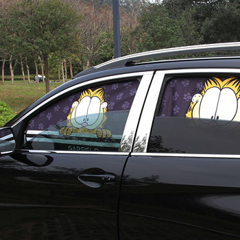 1PC Покривало за сенник за прозорец на кола Карикатурна завеса за прозорец на кола Kawaii Магнитна странична сенник завеса Универсален сенник за страничен прозорец