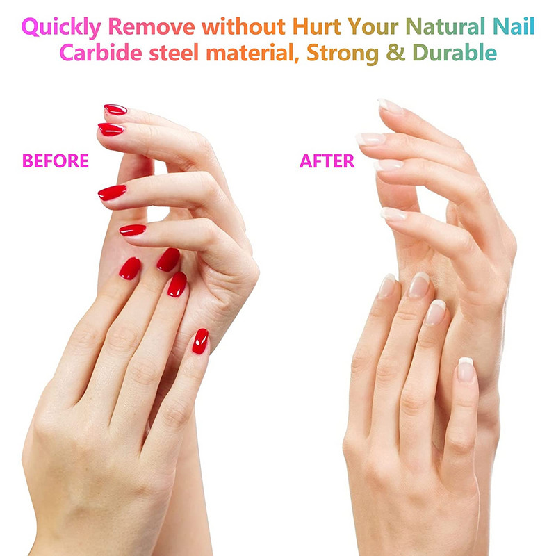 Glodalo od volfram karbida za manikuru, 7 komada, svrdla za nokte u boji, akrilni gel, alati za uklanjanje zanoktica, pedikura