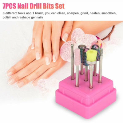 Komplet kombiniranih glodalica od 7 komada za manikuru, električni alati za skidanje gela za poliranje, svrdla za nokte