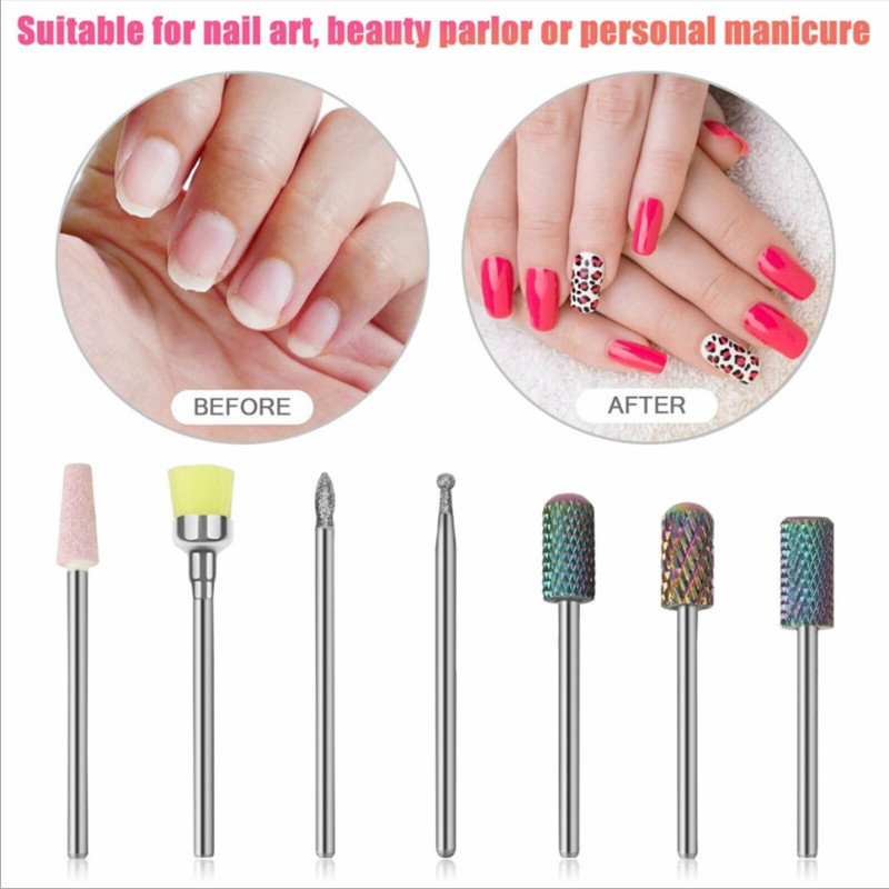 Komplet kombiniranih glodalica od 7 komada za manikuru, električni alati za skidanje gela za poliranje, svrdla za nokte