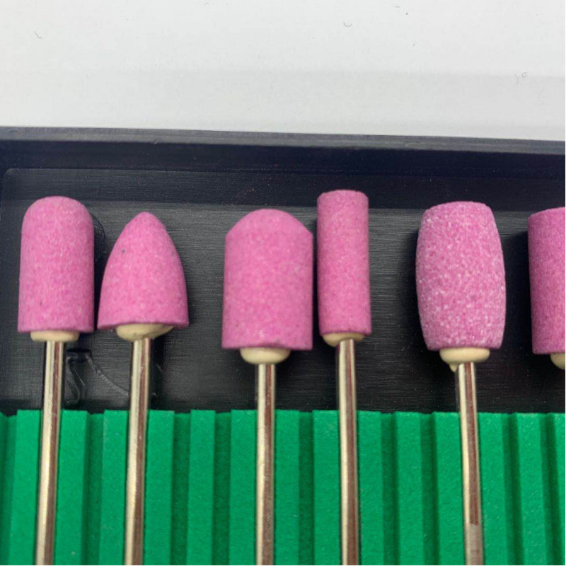 12 kom/set ružičastih kvarcnih svrdla za nokte različitog oblika Oprema za gel lakiranje Alati Glodala za manikuru