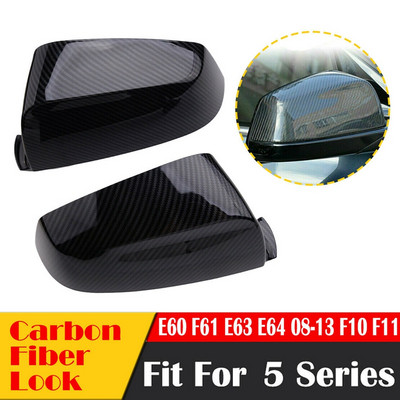 Anglies pluošto stiliaus galinio veidrodėlio dangteliai, skirti -BMW 5 serijai E60 F61 F10 F11 51167187431 51167187432