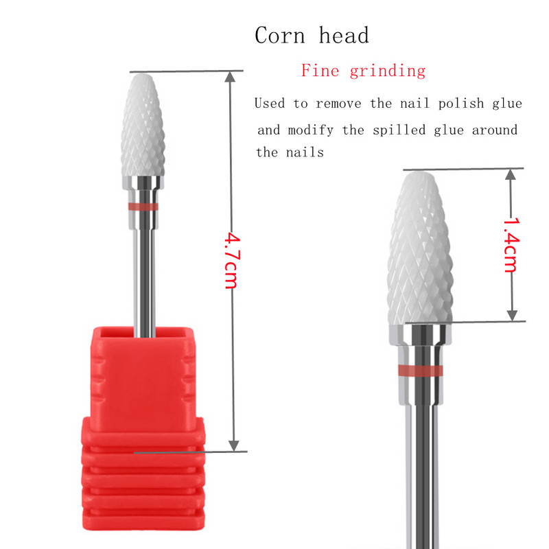 Glodala za keramiku od 4 komada za manikuru, uklanjanje laka za nokte Gel zanoktice Svrdla za nokte Alati za pedikuru