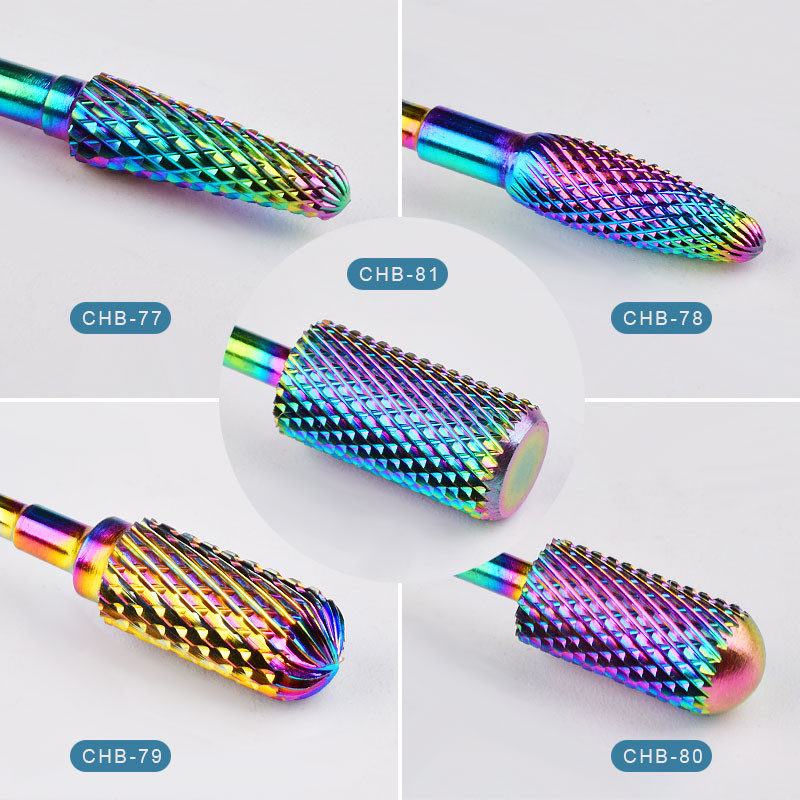 5 db Rainbow Tungsten Steel maró manikűr eltávolító gél lakk sorja körömfúró készlet