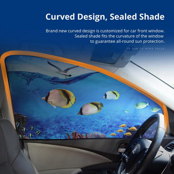 1PC Универсален сенник за кола, предно стъкло, козирка, капак, завеса, магнитна анимационна защита, страничен прозорец, сенник, UV защита, 80*50CM