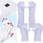 1 pora Nail Art Glove UV apsauga Profesionalios UV gelio spinduliuotės pirštinės Nagų džiovintuvas Led lempa Apsaugos manikiūro įrankiai