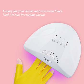 2 τμχ Anti UV Rays Protect Gloves Open-Toed Nail Gloves Led Lamp Nail Protection UV Radiation Proof Glove Manicure Nail Art Tools