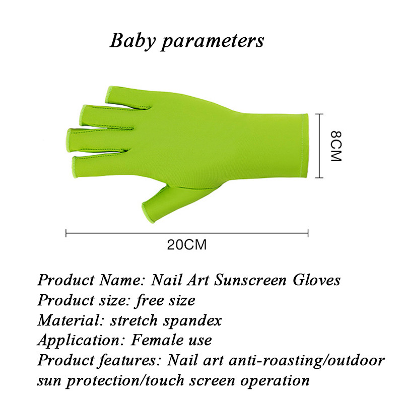 2 vnt. Anti UV spindulių apsaugančios pirštinės atviromis nagų pirštinėmis Led lempos nagų apsauga nuo UV spindulių atsparios pirštinės manikiūro nagų dailės įrankiai