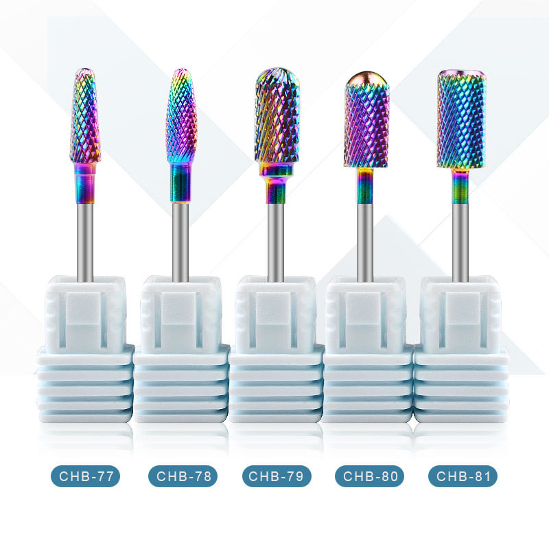 5 db/tétel Rainbow Tungsten Steel maró manikűr eltávolító gél lakk sorja körömfúró készlet