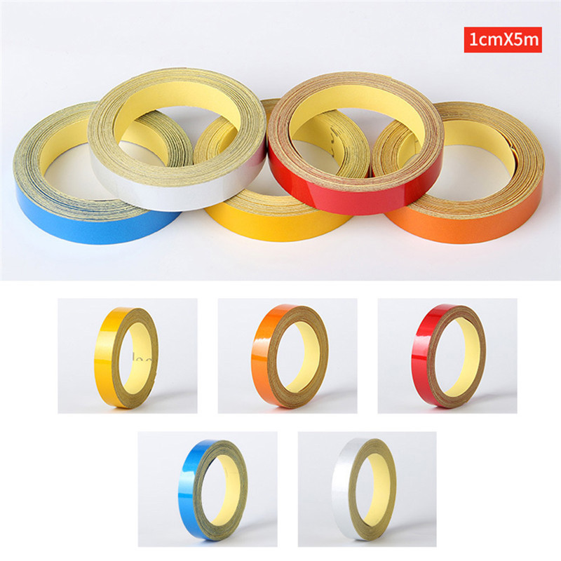 5/8m Φωτεινή ανακλαστική αυτοκόλλητη αυτοκόλλητη ταινία 5/8m Ανακλαστική ταινία Φωτεινή ασφάλεια αυτοκινήτου Ποδηλασία αυτοκινήτου DIY Reflector Tape
