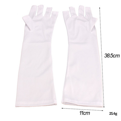 1 par rukavica do pola prstiju Tkanina Crno/bijela rukavica za zaštitu od zračenja UV tamnjenje Nail Art alati za manikuru Zaštita ruku