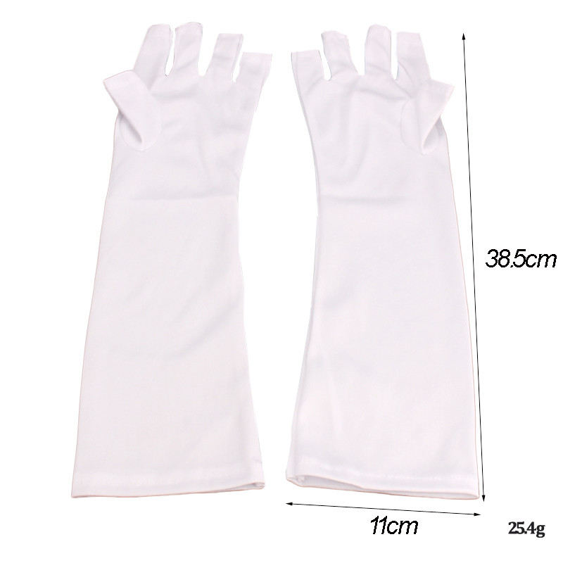 1 par rukavica do pola prstiju Tkanina Crno/bijela rukavica za zaštitu od zračenja UV tamnjenje Nail Art alati za manikuru Zaštita ruku