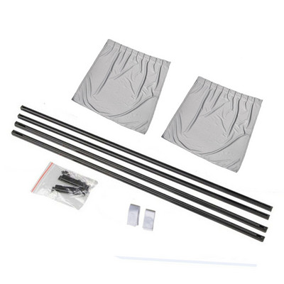 2 x ažuriranje 70L aluminijske legure elastične zavjese za suncobrane za bočne prozore automobila - crne/bež/sive