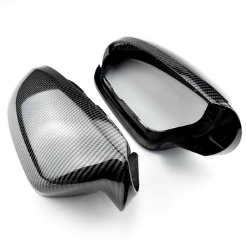 За Audi A6 C7 S6 2012-2018 Капак на огледалото за обратно виждане на автомобила Странично крило Защитни капаци на рамката Облицовка Въглеродно черно и ярко черно
