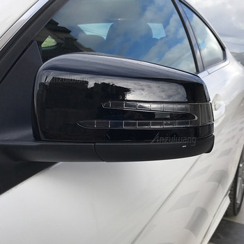 1 чифт капачка на капака на огледалото за обратно виждане за кола за Mercedes Benz W204 C207 W212 W221 Външни черни ABS капаци на странични огледала L+R