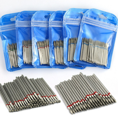 50 τμχ Diamond Nail Drill Cuticle Clean Bit Σετ φρεζαρίσματος για μανικιούρ Ηλεκτρικό κόφτη Αξεσουάρ Αφαίρεση νεκρού δέρματος