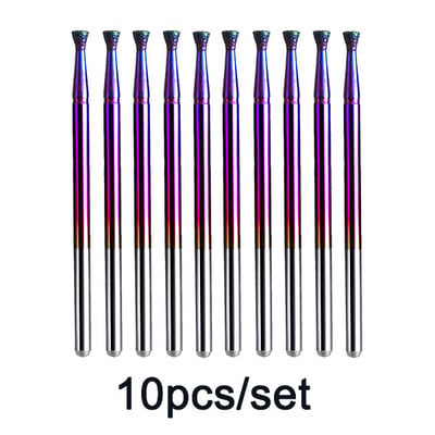 10db Rainbow gyémánt sorja maró körömfúró készlet bevonat keményfém kutikulatisztító elektromos manikűr pedikűrhöz