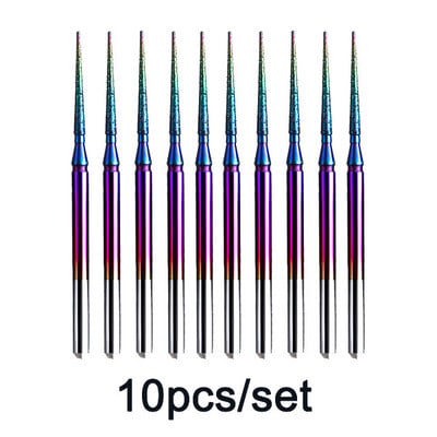 10db Rainbow gyémánt sorja maró körömfúró készlet bevonat keményfém kutikulatisztító elektromos manikűr pedikűrhöz