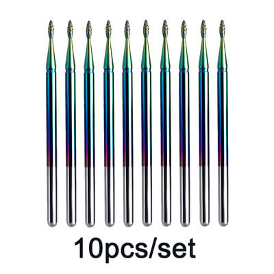 10db Rainbow gyémánt sorja maró körömfúró készlet bevonat keményfém kutikulatisztító elektromos manikűr pedikűrhöz