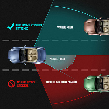 2 τμχ Προειδοποίηση ασφαλείας αυτοκινήτου Αυτοκόλλητο αυτοκόλλητο αντανακλαστικού σήματος αυτοκινήτου Ταινία αντανακλαστικές ταινίες Αξεσουάρ αυτοκινήτου Εξωτερικό αυτοκόλλητο ανακλαστήρα αυτοκινήτου