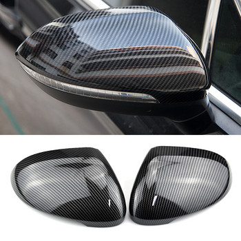 Ярко черно и въглеродно изглеждащо черно капаче на огледалото за обратно виждане Корпус на капачката на страничното огледало за VW Passat B8