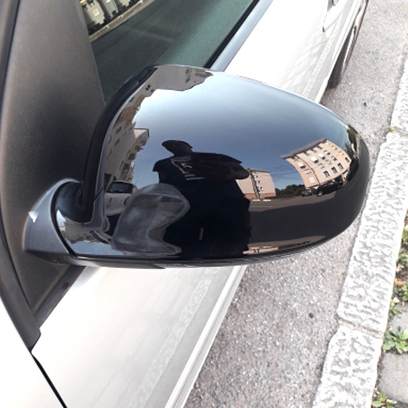 VW Golf MK5-höz 2006 2007 2008 2009 2010 1K0857538/1K0857537 Autóalkatrészek csere Hátsó oldalsó tükör burkolat Koromfekete