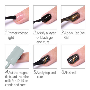 Cat Eye Magnet Tools Single Double Head Cat Eye Gel Magnet Stick Καμπύλη γραμμή λωρίδας 3D Σχέδια για βερνίκι νυχιών ντεκόρ νυχιών