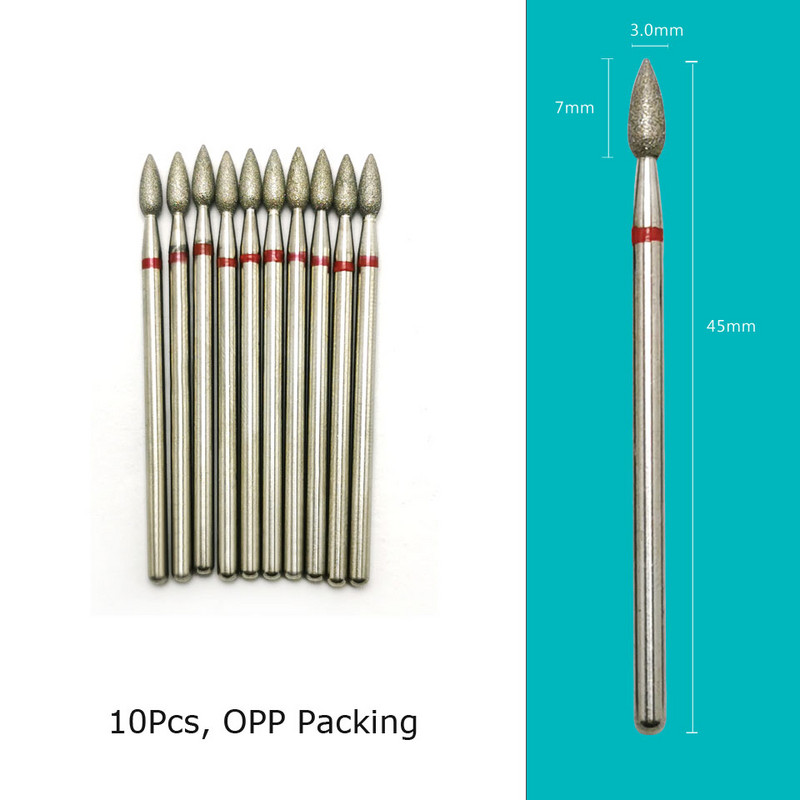 HYTOOS 10 tk/komplekt küünepuurid Teemantlõikurid maniküüri küünenahade freesfrees pediküüri küünte jaoks Tarvikud Tööriistad