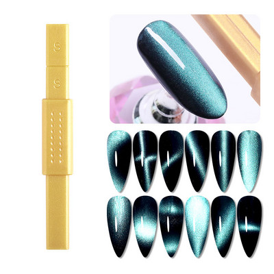 LILYCUTE Divu galu Cat Magnetic Stick Nail Art 9D efekta ziedu sloksne Spēcīga magnētiska dēlis Magnētiskās gēla nagu lakas instrumentam