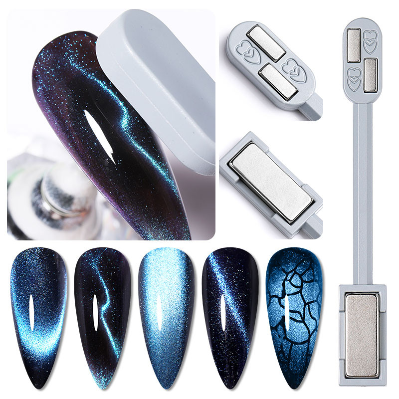 LILYCUTE Dviejų galų Cat Magnetic Stick Nail Art 9D efekto gėlių juostelė Stipri magnetinė lenta Magnetiniam geliniam nagų lakavimo įrankiui