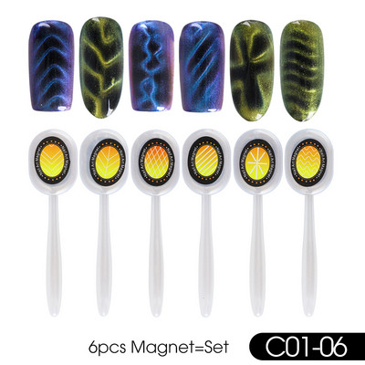 25 Styles Magnet Fr Gēla laka Nagu rīks Cat Eye Magnet Nail Art Stick 3D Multi Line Strip Effect Magnētiskais pildspalvas manikīrs LE1612