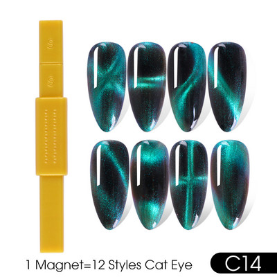 25 Styles Magnet Fr Gēla laka Nagu rīks Cat Eye Magnet Nail Art Stick 3D Multi Line Strip Effect Magnētiskais pildspalvas manikīrs LE1612