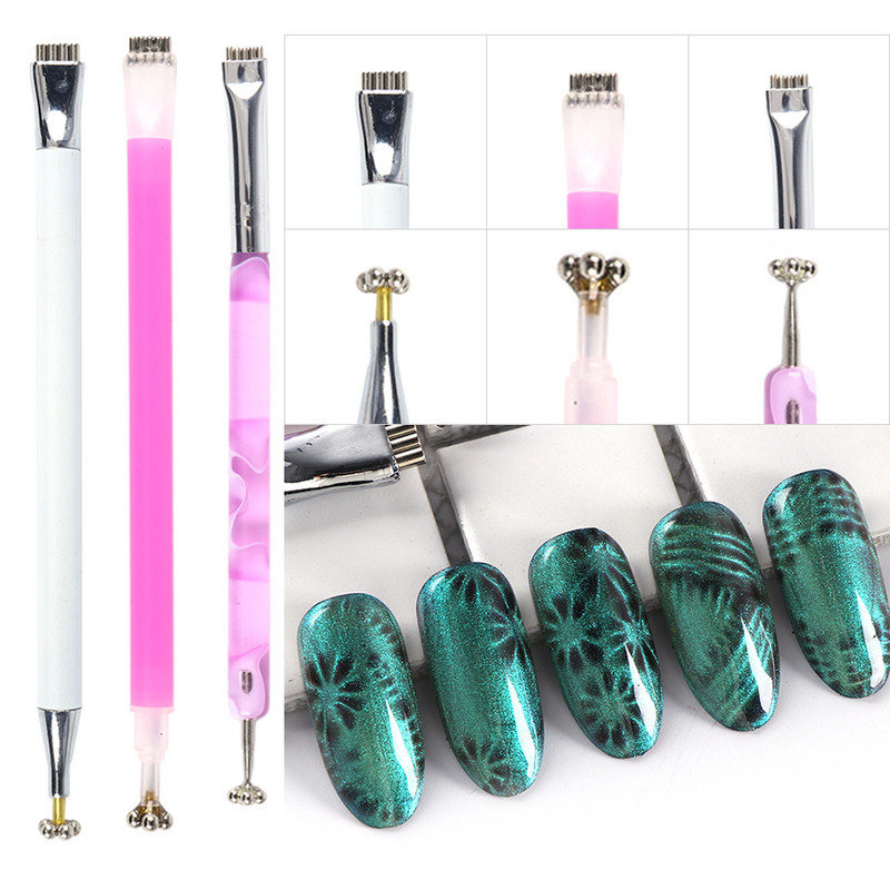 25 Styles Magnet Fr Gelinis lakas Nagų įrankis Cat Eye Magnet Nail Art Stick 3D Multi Line Strip Effect Magnetinis rašiklis Manikiūras LE1612