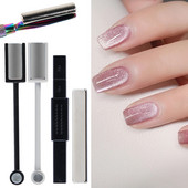 Magnēts gēla lakai nagu mākslai Magnetic Stick Board 9D Cat`s Eye French Line Strip Effect Square Strong Magnet Nail Tool JI1612