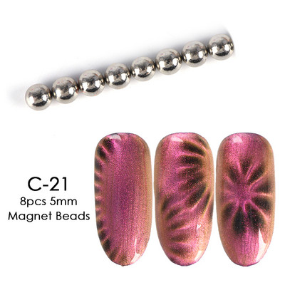 Magnēts gēla lakai nagu mākslai Magnetic Stick Board 9D Cat`s Eye French Line Strip Effect Square Strong Magnet Nail Tool JI1612