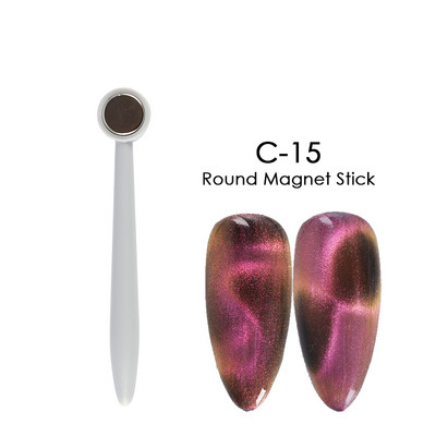 Magnēts gēla lakai nagu mākslai Magnetic Stick Board 9D Cat`s Eye French Line Strip Effect Square Strong Magnet Nail Tool JI1612