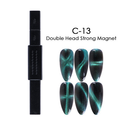 Magnēts gēla lakai nagu mākslai Magnetic Stick Board 9D Cat`s Eye French Line Strip Effect Square Strong Magnet Nail Tool JI1612